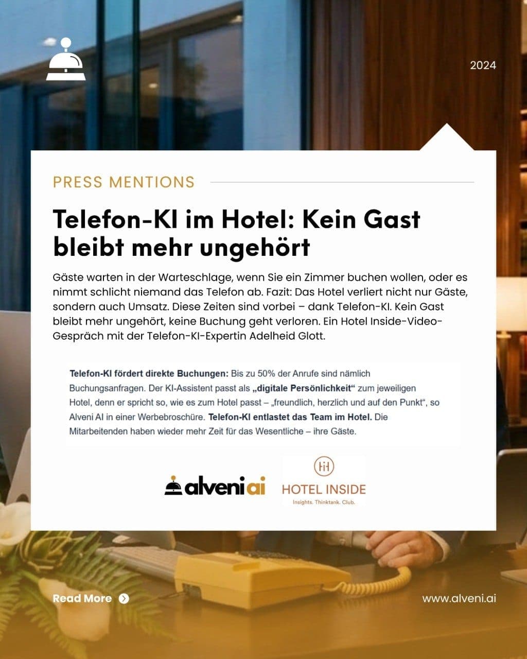 Telefon-KI im Hotel: Kein Gast bleibt mehr ungehört — Hotel Inside, 2024