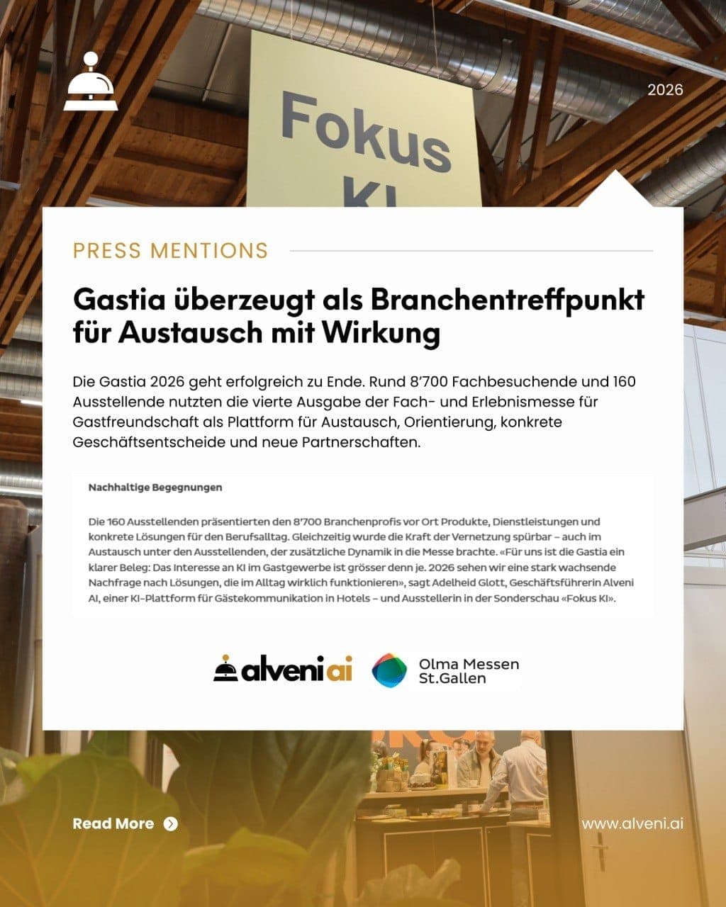 Gastia überzeugt als Branchentreffpunkt für Austausch mit Wirkung — Olma Messen St. Gallen, 2026