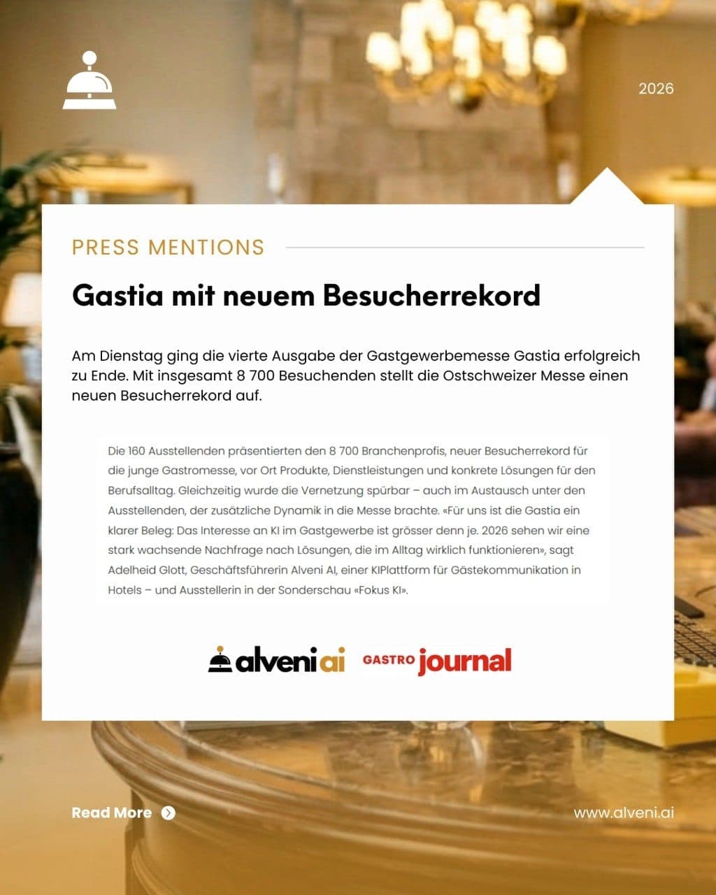 Gastia mit neuem Besucherrekord — Gastro Journal, 2026
