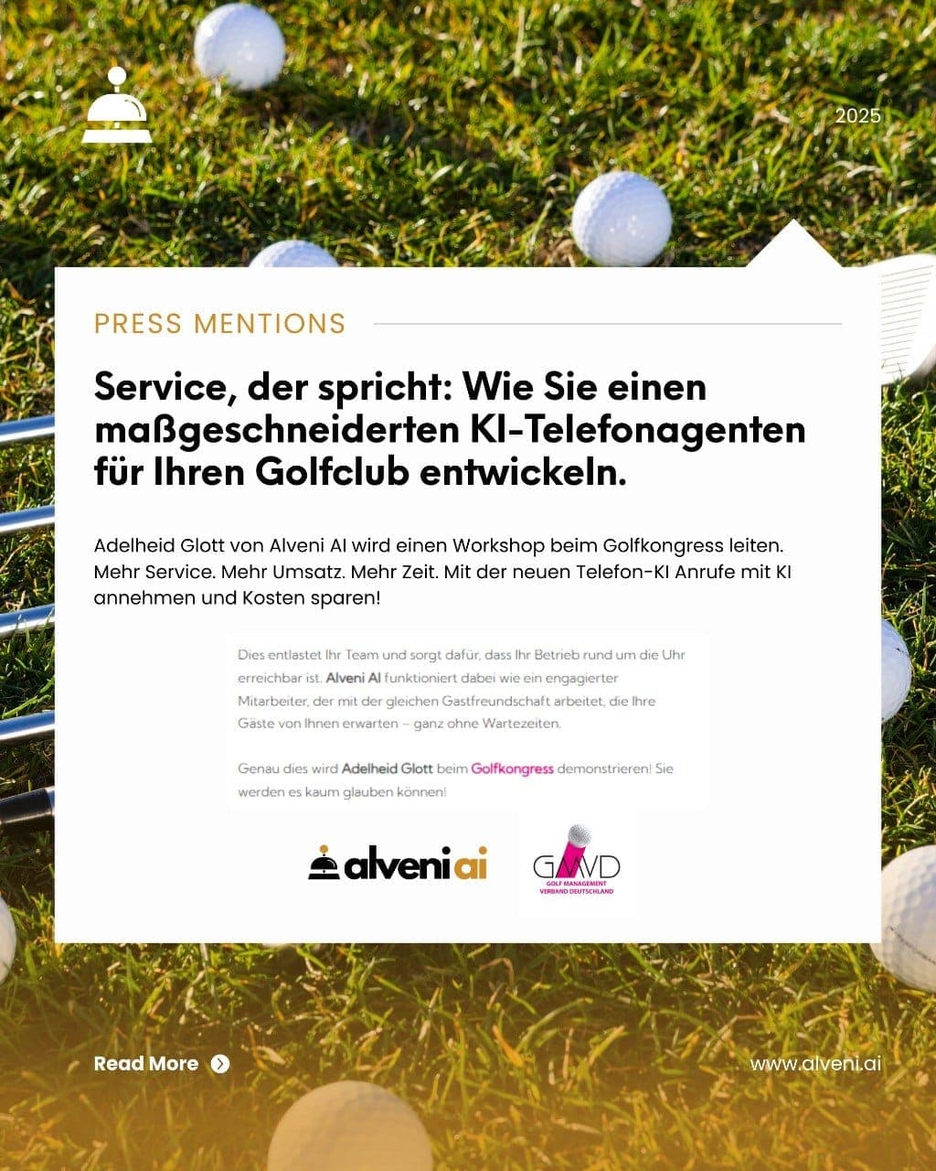 Service, der spricht: Wie Sie einen maßgeschneiderten KI-Telefonagenten für Ihren Golfclub entwickeln — GMVD, 2025