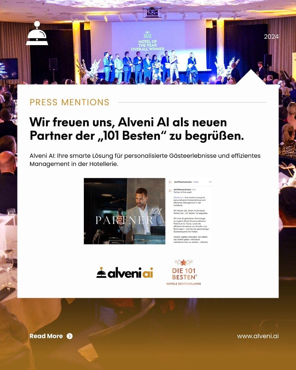Wir freuen uns, Alveni AI als neuen Partner der «101 Besten» zu begrüßen — Die 101 besten Hotels Deutschlands, 2024