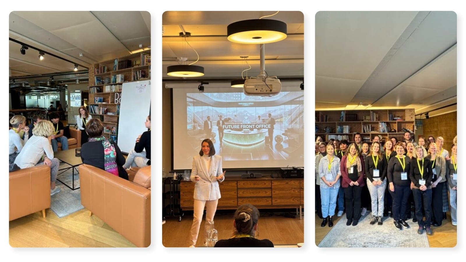 Alveni AI Workshop beim Swiss Quality Hotels Day: Prozess-Analyse in Kleingruppen, Vortrag zum Future Front Office und die Teilnehmerinnen und Teilnehmer