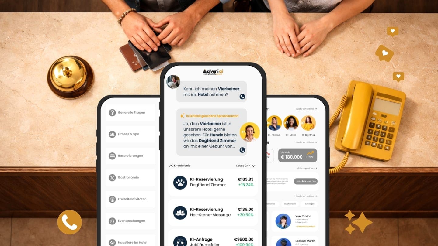 Alveni AI Produktübersicht – KI-Telefonassistent für Hotels